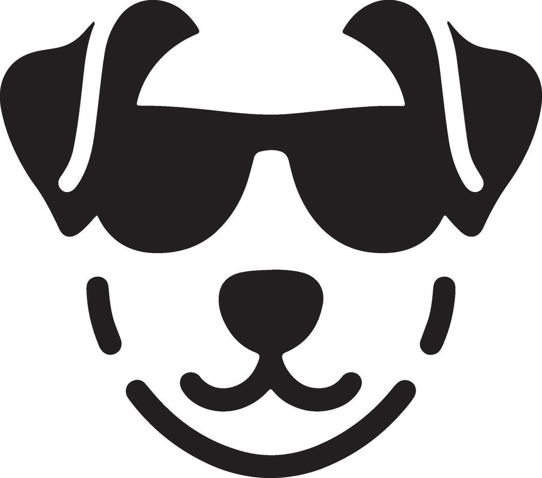 Dog in Sunglasses Silhouette for Stylish and Playful Art Creations vector