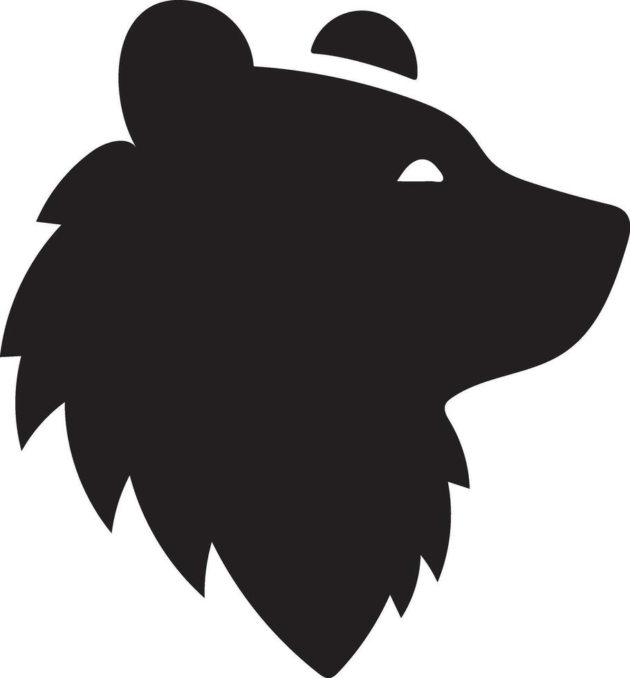 Minimalist Bear Head Silhouette Isolated on White Background for Logos vector