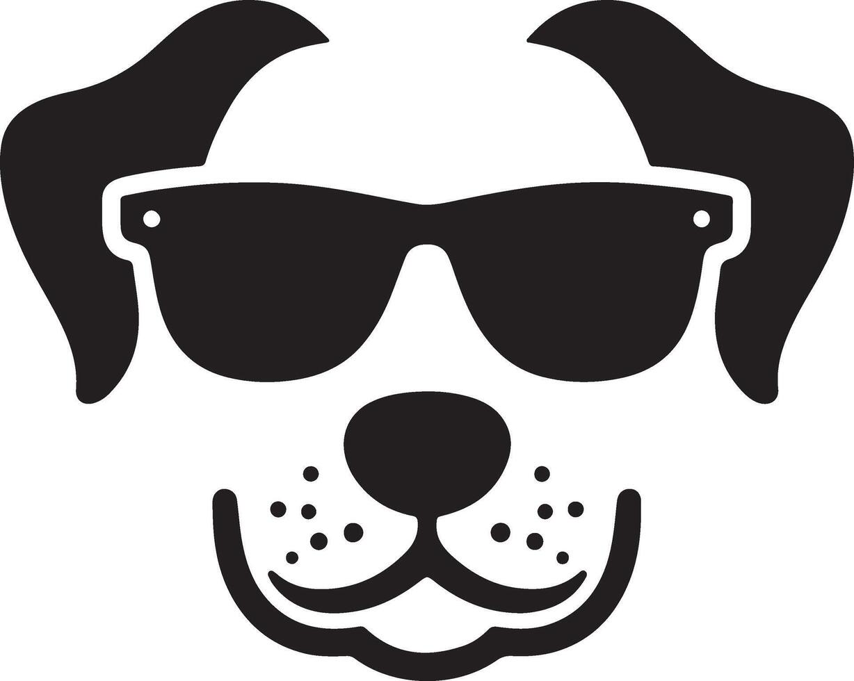 Cool Dog Silhouette with Sunglasses in Style for Fun and Modern Designs vector