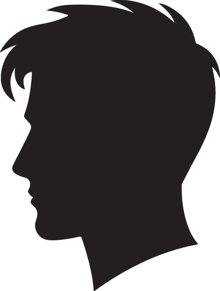 Simple Black Human Head Silhouette Perfect for Icon Use vector