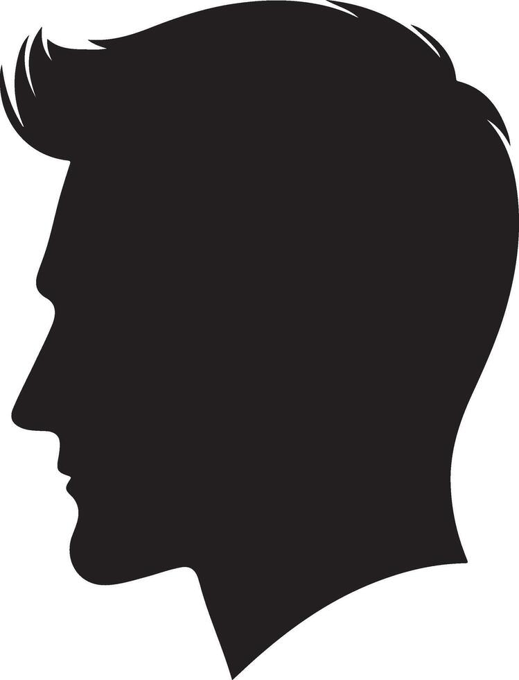 Elegant Man Silhouette in Profile for Stylish and Clean Design vector