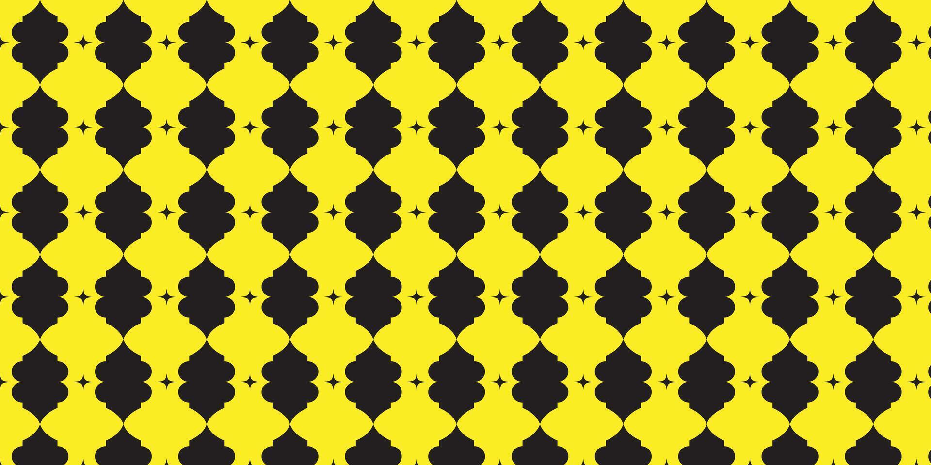 Bold Black and Yellow Medallions Pattern vector