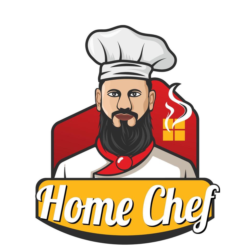 Detailed chef logo template vector