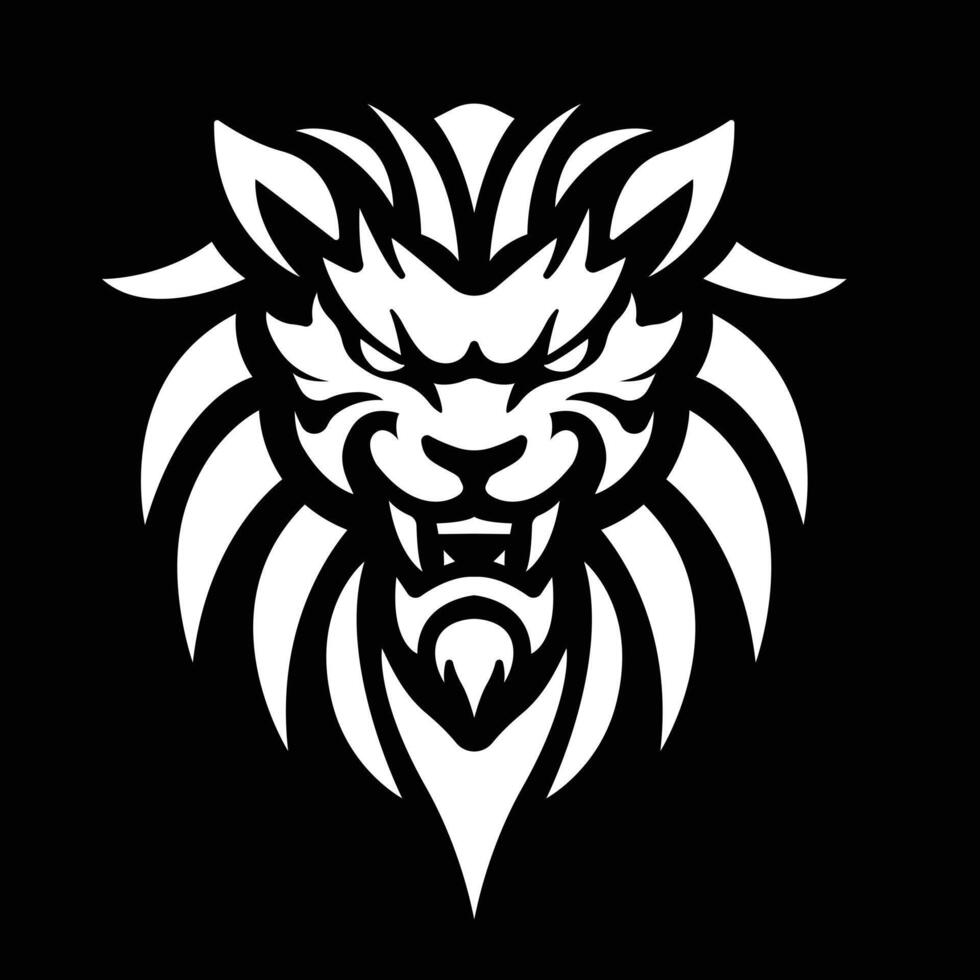 Lion logo with bared fangs vector