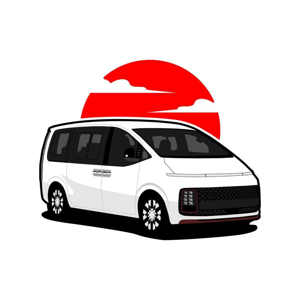realistic mpv car automotive illustration vector
