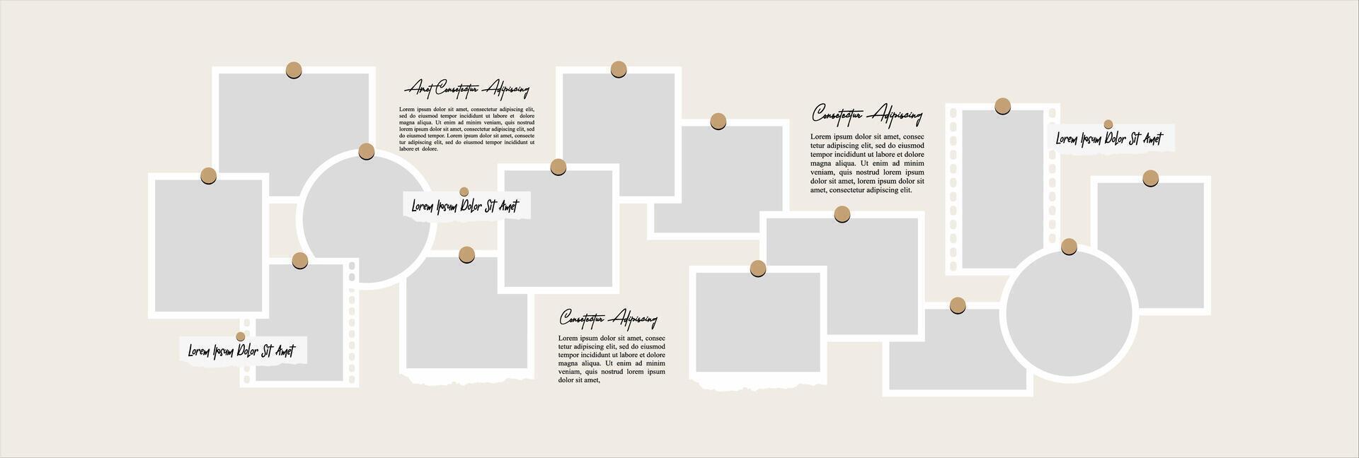 Pictures or photos frame collage vector