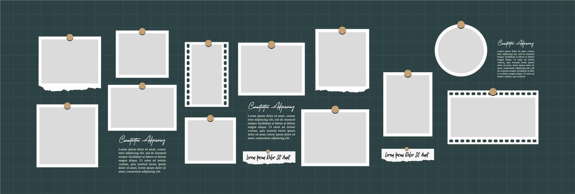 Picture collage frames set vector