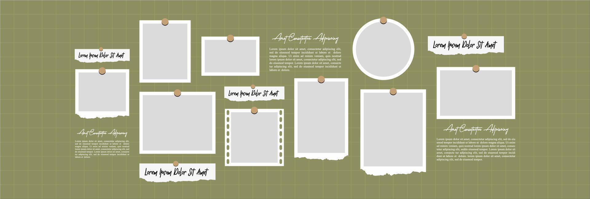 Collage of realistic frames Border vector