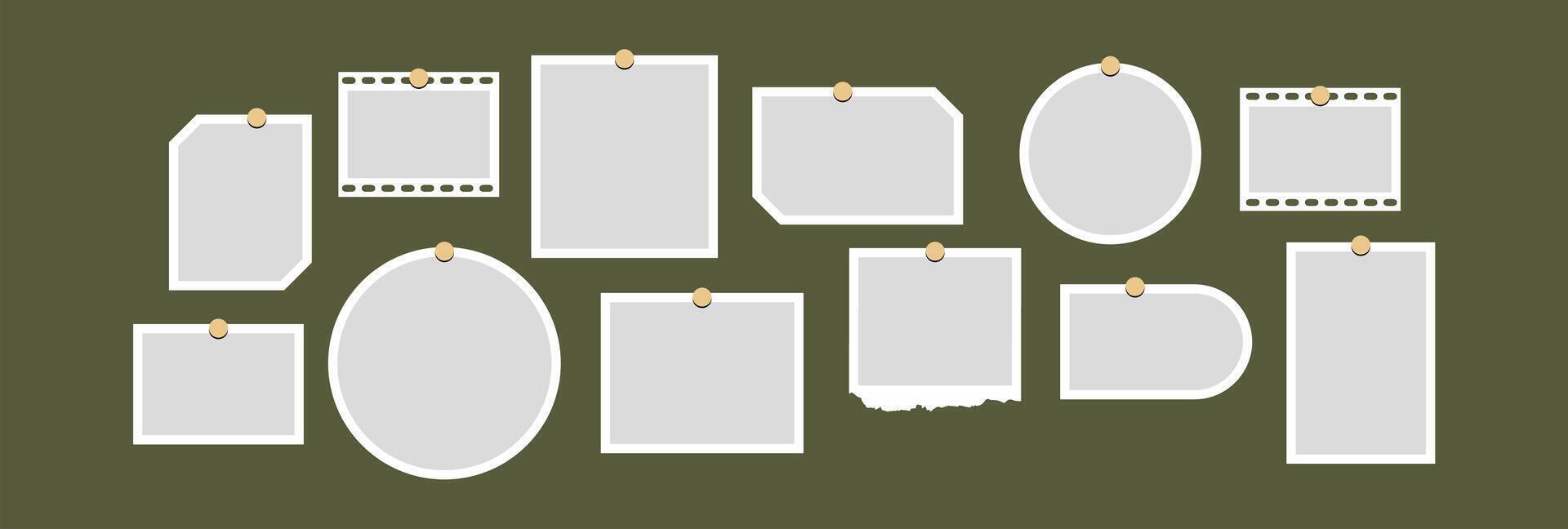 Blank collage frame template for photos and images vector