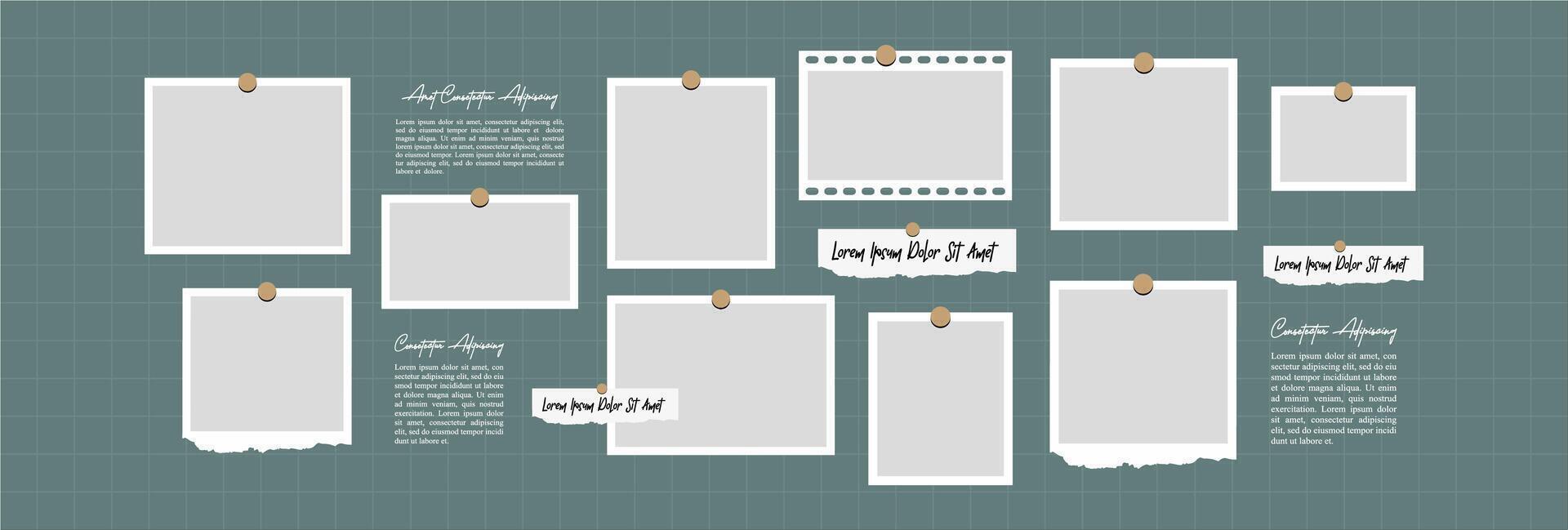 Decorative photo frame collage collection vector