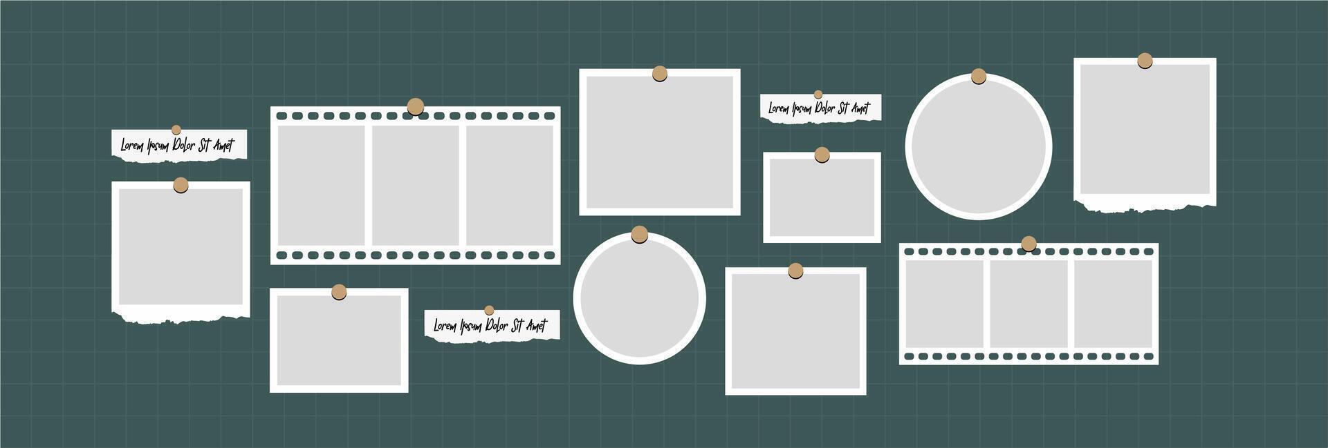 Blanck photo frame collage collection vector