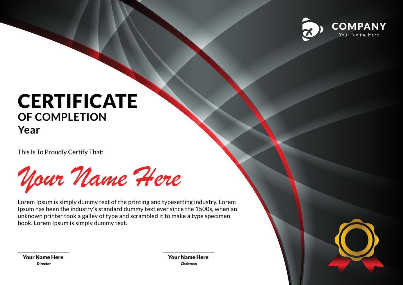 Professional Certificate of Appreciation template, Certificate of achievement. vector