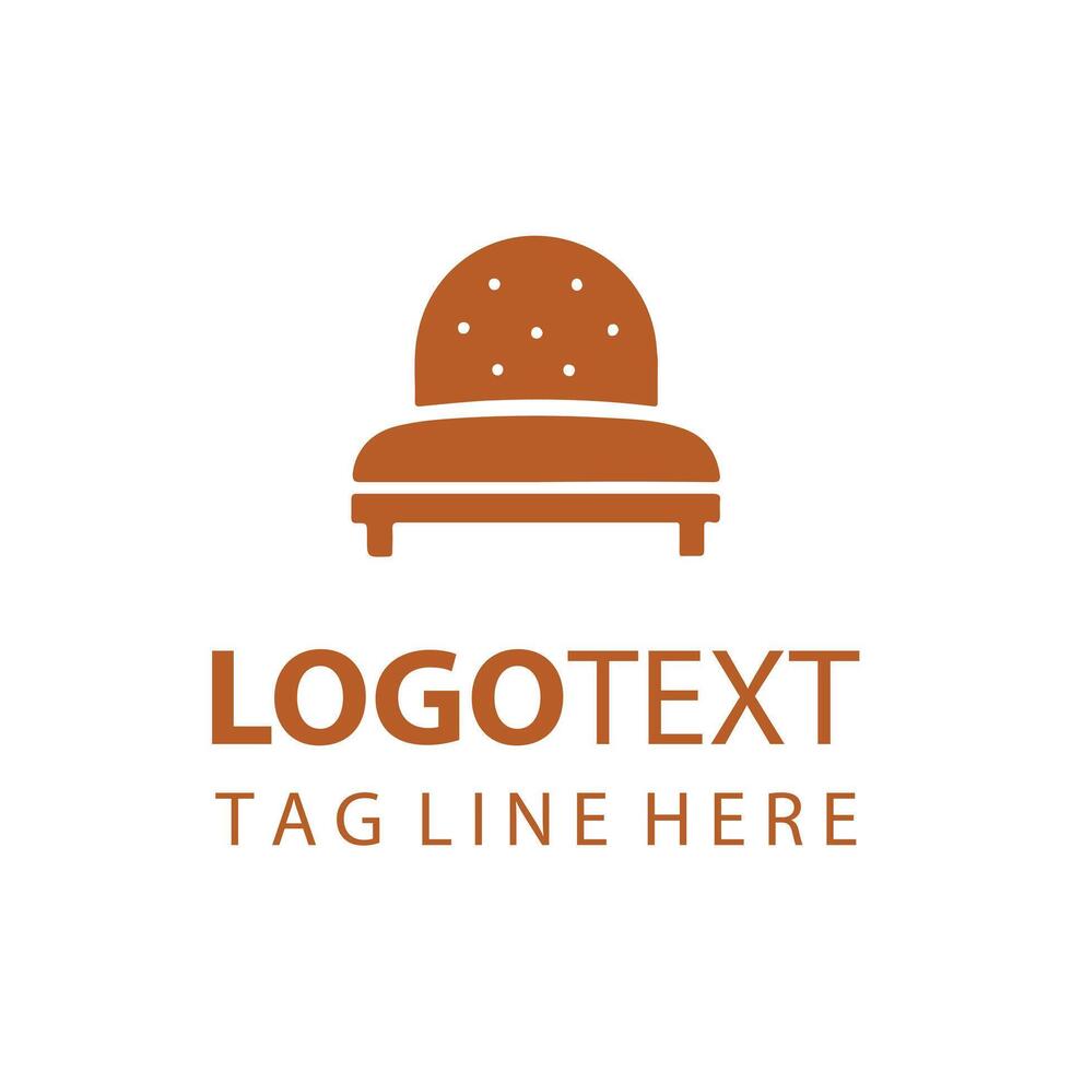 A brown couch logo design vector