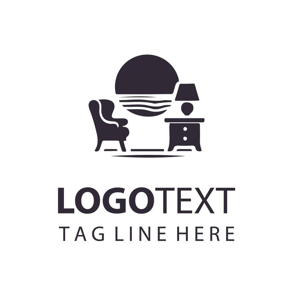 A chair and table logo design vector