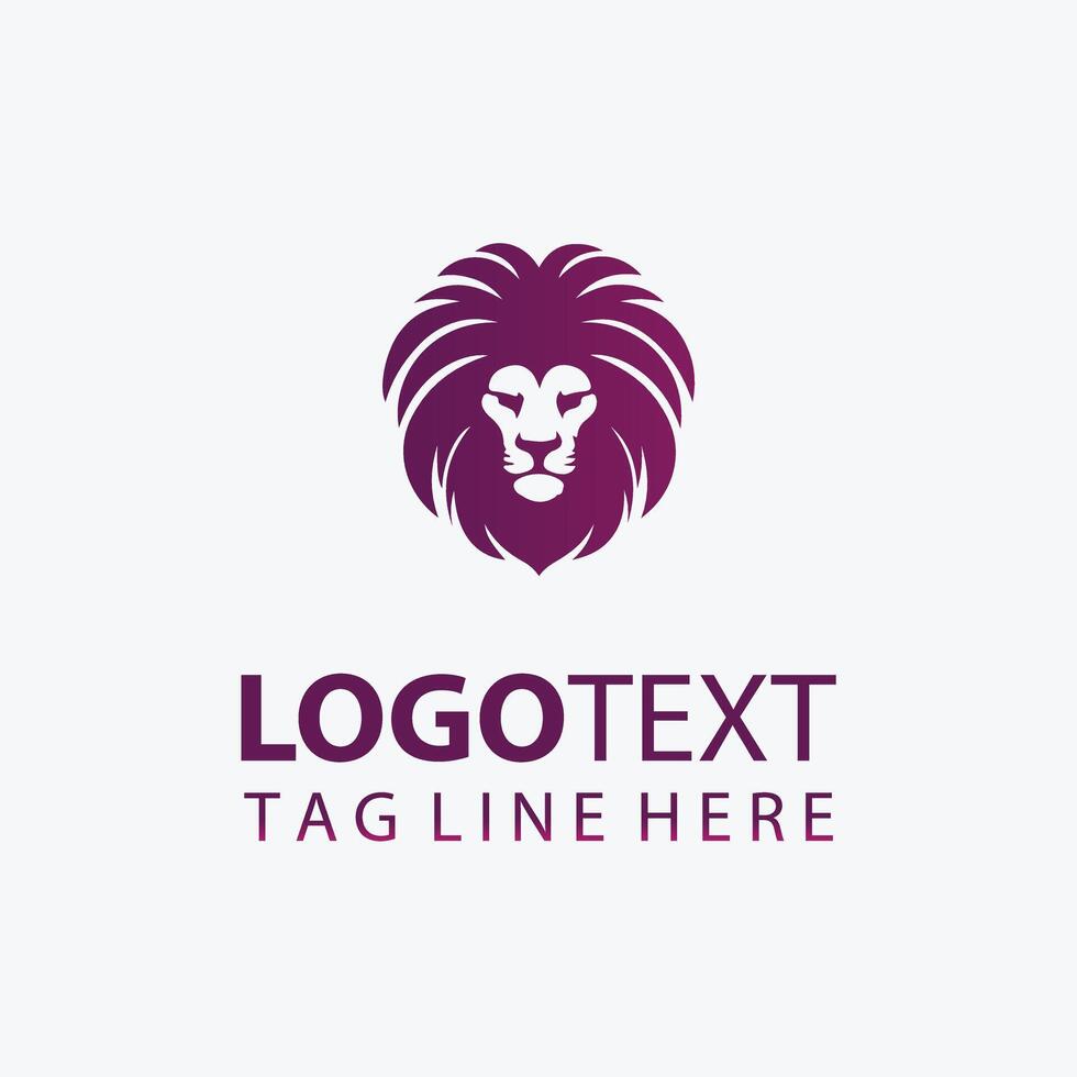 Lion head logo design vector