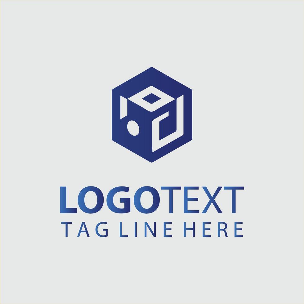 A cube logo design for a business vector