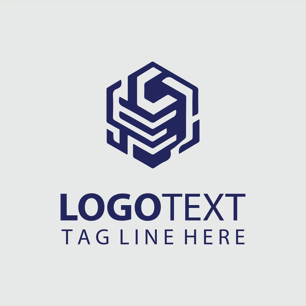A hexagon logo design for a company vector