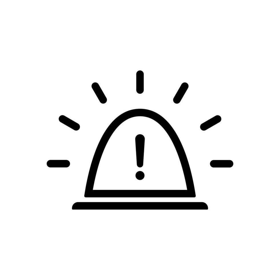 Siren light icon with exclamation mark sign vector