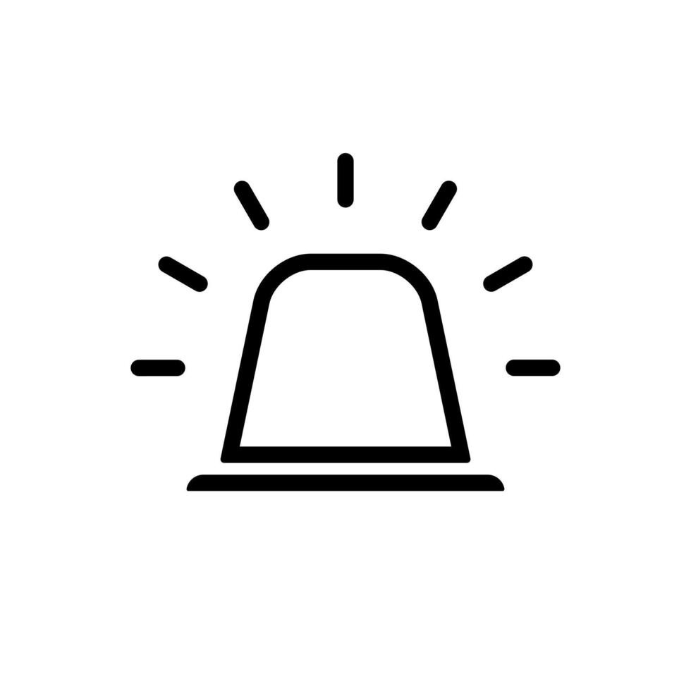 Siren icon in line style. Emergency light sign symbol vector