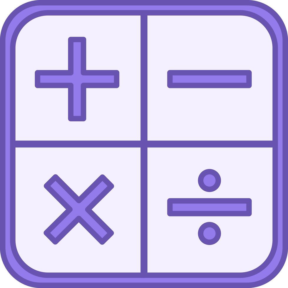 Colored Math Icon. Calculator Icon. Mathematical Signs. Education and School Concept vector