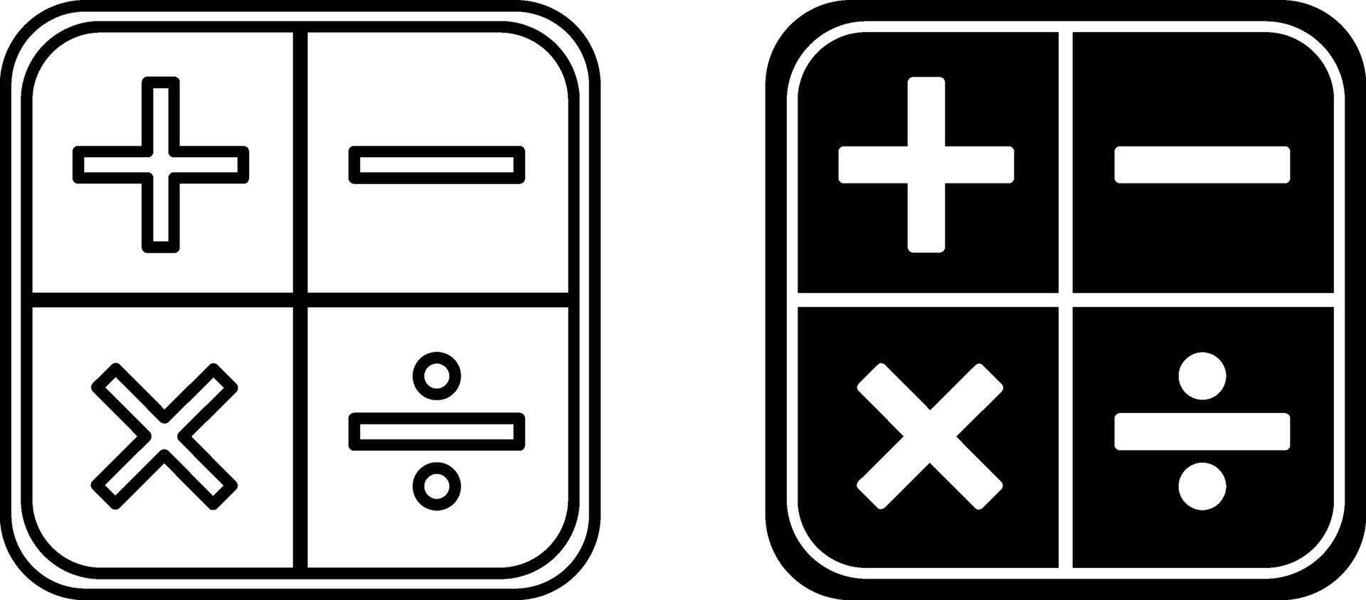 Math icons. Black and White Calculator Icons. Mathematical Signs. Education and School Concept vector