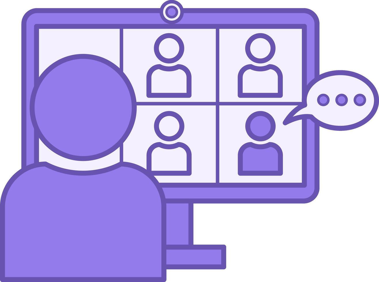 en línea clase color icono. lección en computadora, en línea estudiante aprendiendo. en línea educación concepto vector