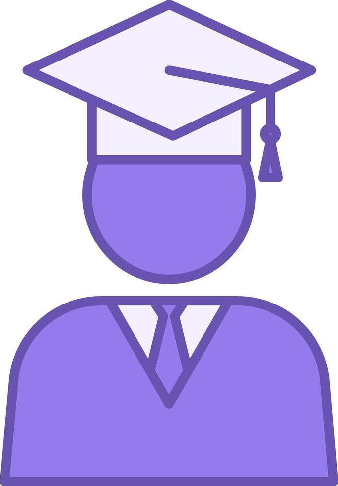 Student Color Icon. Student in Graduation Hat. College, University. Education and School Concept vector