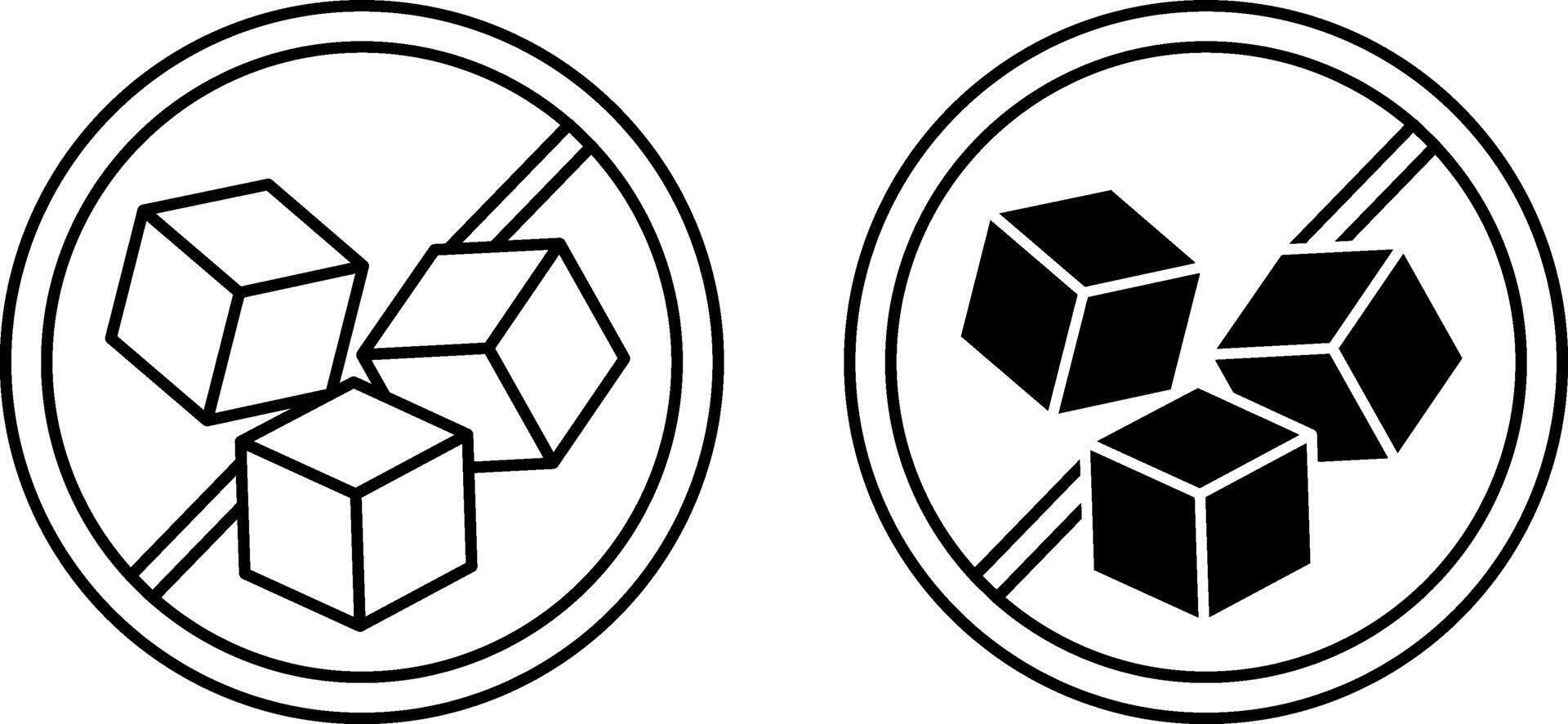 No Added Sugar Icons. Black and White Icons. Label for a Product That Contains No Sugar. Healthy Eating. Products for Diabetics vector