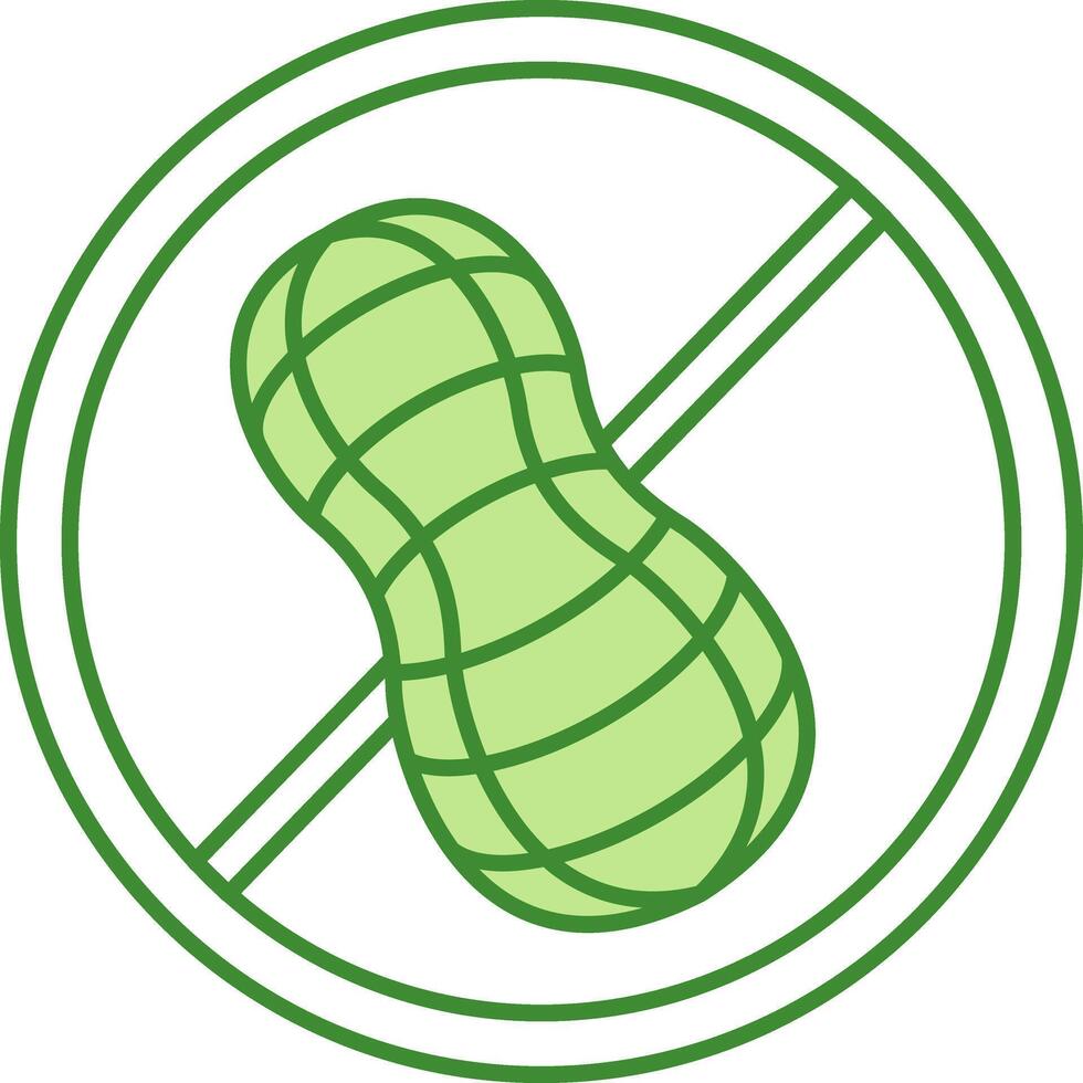 Green No Nuts Icon. Label for Peanut Free Products vector