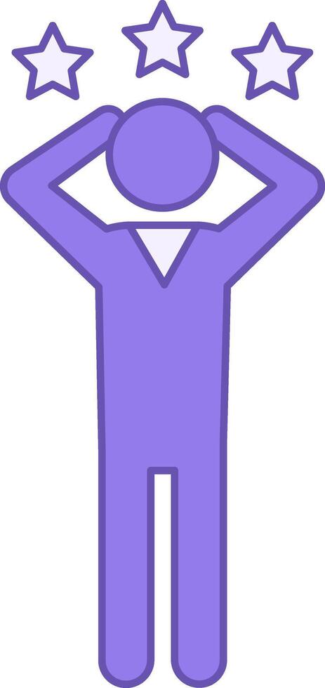 Excited Colored Icon. Icon of a Man with Raised Hands Excitedly. Emotions and Mood Concept vector