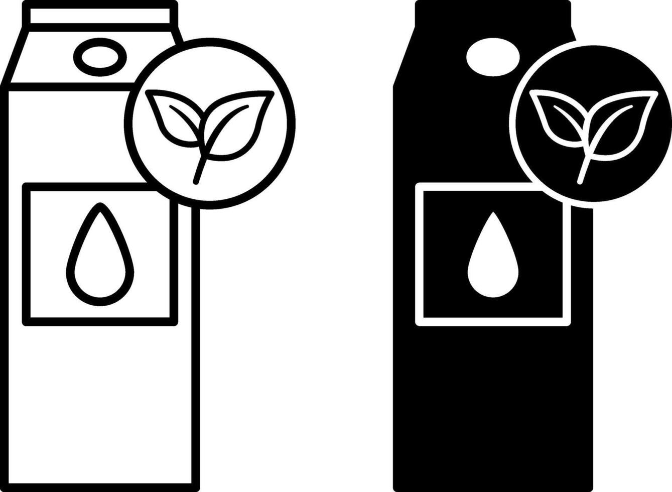 Organic Milk icons. Black and White Natural Product Icons. Organic Farming Concept vector