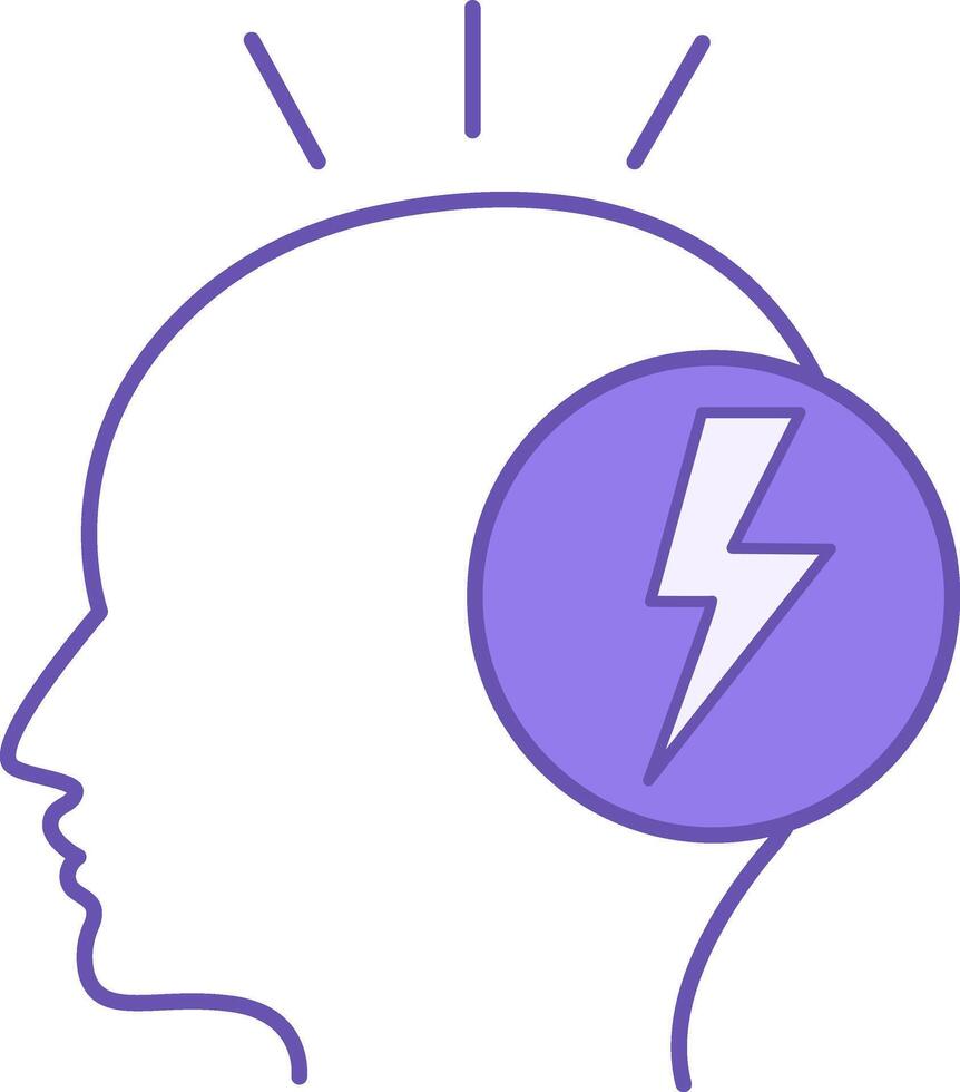 Stressed Color Icon. Icon of Depressed and Anxious Person. Emotions and Mood Concept vector