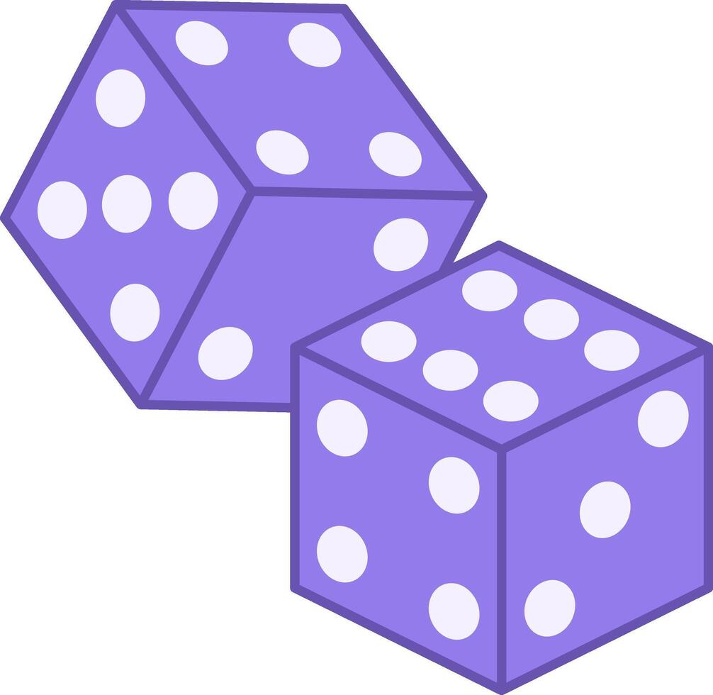 Colored Dice Icon. Cubes for Casino Games. Gambling Concept vector