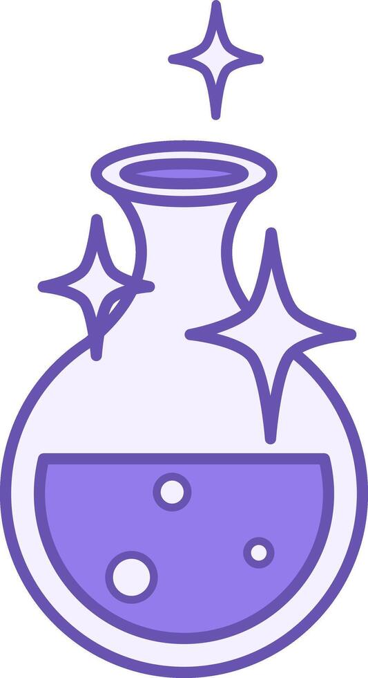 Colored Potion Icon. Icon of a Bottle with Magic Elixir for Games. Computer Games Concept vector