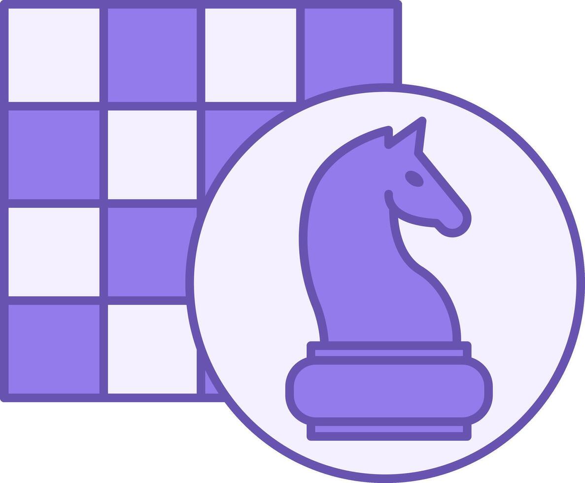 Colored Chess Icon. Icon of Chess Board and Knight Piece. Chess figure. Board Game Concept vector
