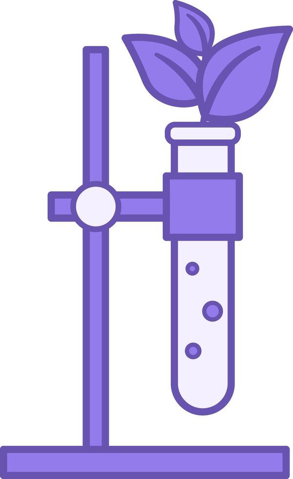 Biology Color Icon. Icon of Laboratory Test Tube with Plant. Studying the Subject at School. Education Concept vector