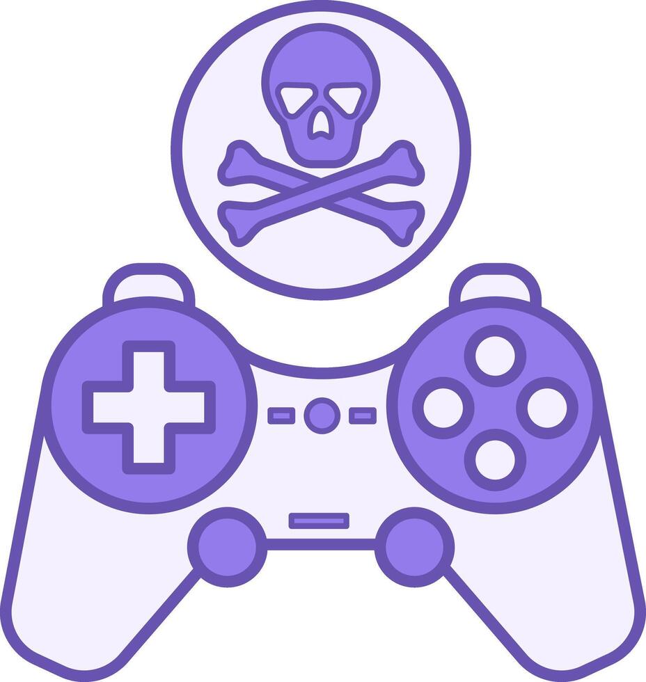 Color Icon Game Over. Icon of Game Gamepad and Skull and Crossbones. Cybersport. Computer Games Concept vector