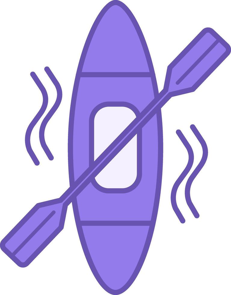 Kayak Color Icon. Icon of Rowing Boat with Oar. Camping and Sports Concept vector