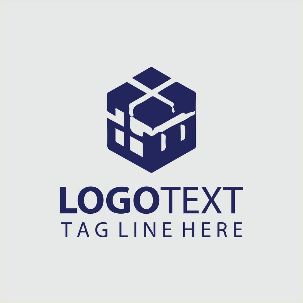 A cube logo design for a business vector