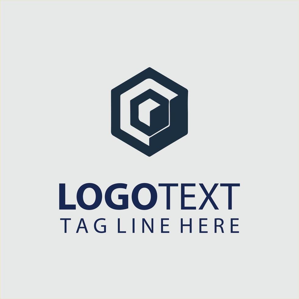 A hexagon logo design for a business vector