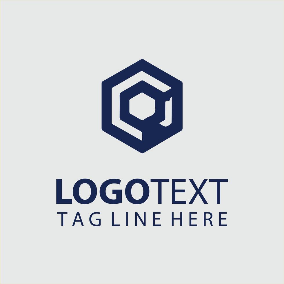A hexagon logo design for a business vector