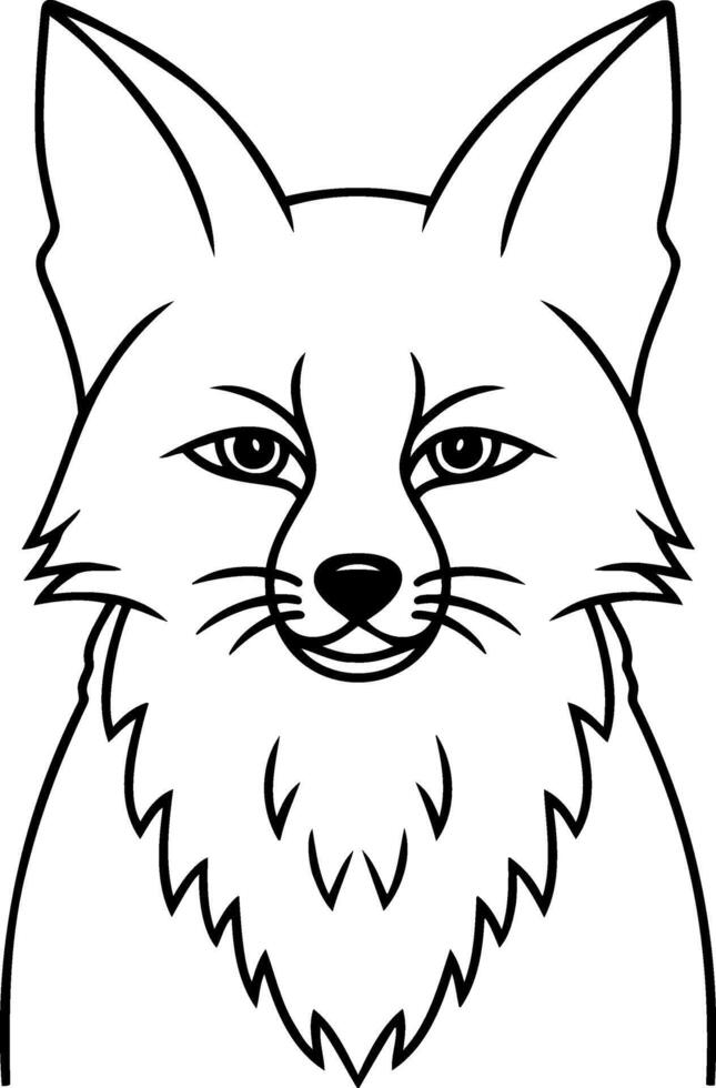 Doodle fox icon isolated Animal coloring page book vector