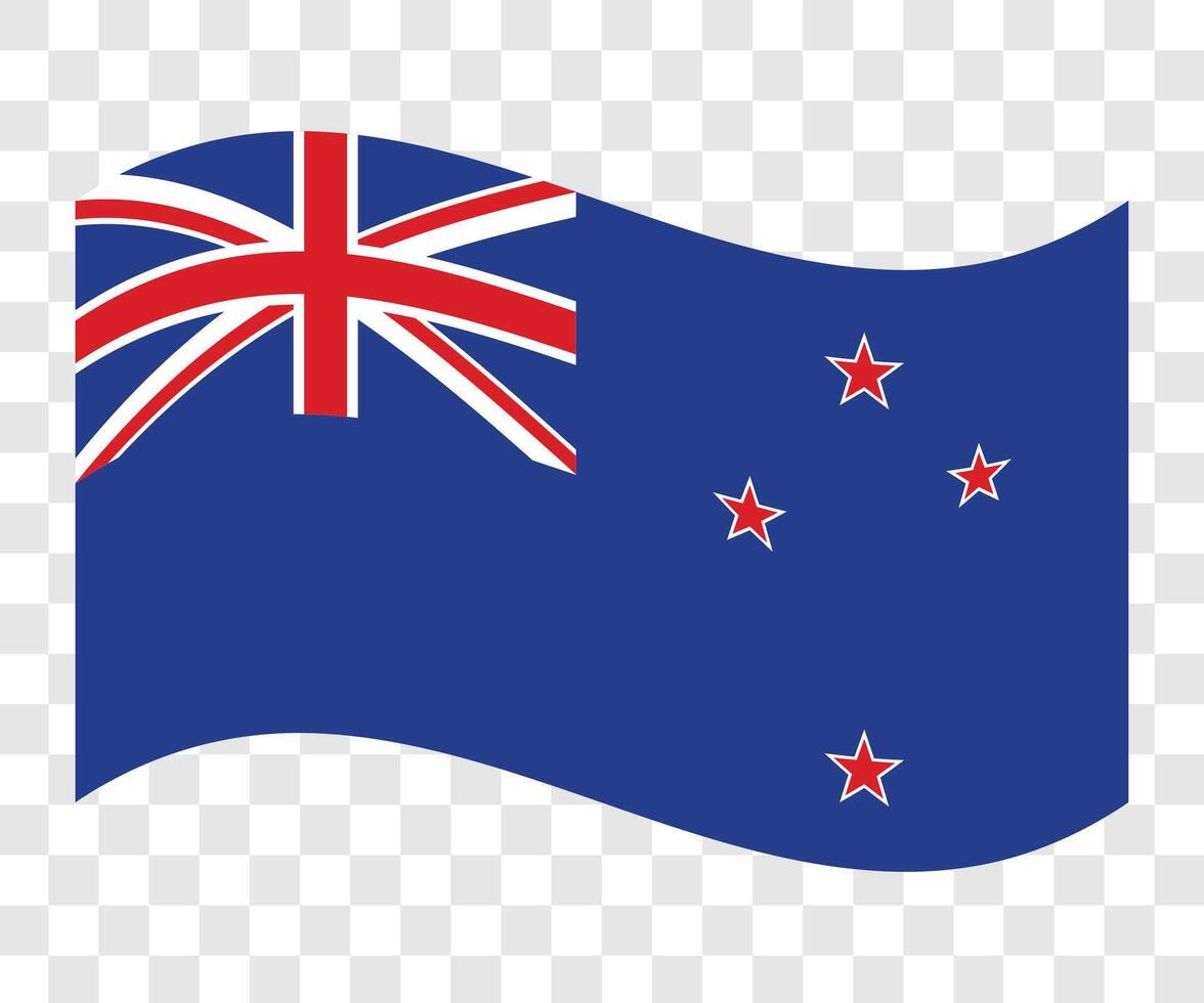 Waving Flag of New Zealand. vector