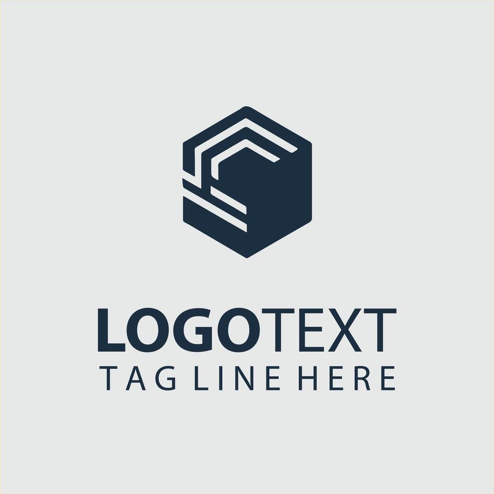 A logo design for a company that is made from a hexagon vector