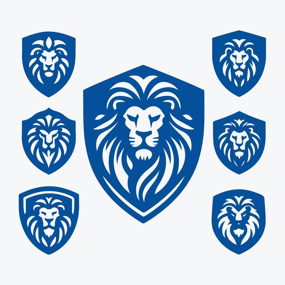Lion head logo set, lion head emblem, lion head emblem, lion head logo, lion vector