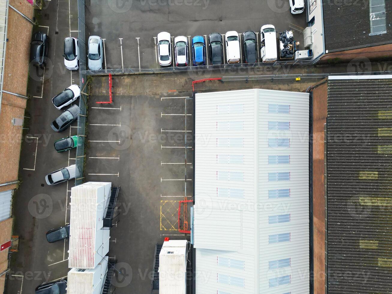 Aerial View of Central City Centre Elstree Uxbridge London City of England, Great Britain. It Was Rainy and Cloudy Day with Strong Winds over England, Drone's Camera view Captured on April 4th, 2024 photo