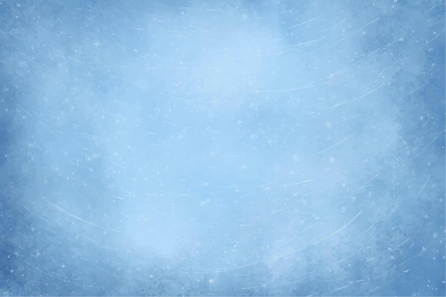 Cool Blue Watercolor Background with Snow, Ice Rink Texture and Skating Marks for Winter Season vector