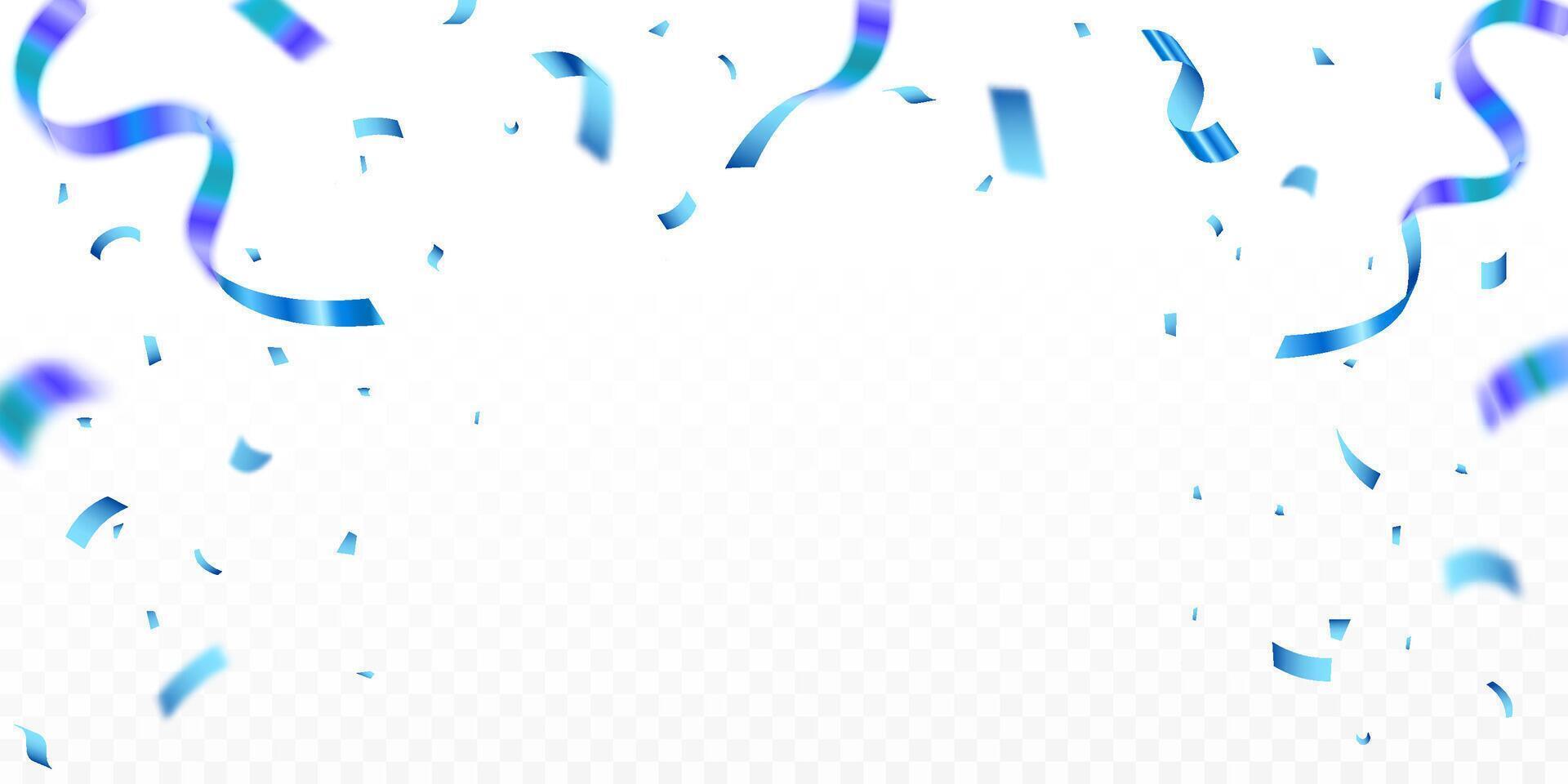 Luxury confetti flying for celebration party banner, Falling shiny blue confetti isolated on transparent background. Birthday, Holiday, New Year, Carnival festivity, confetti, vector