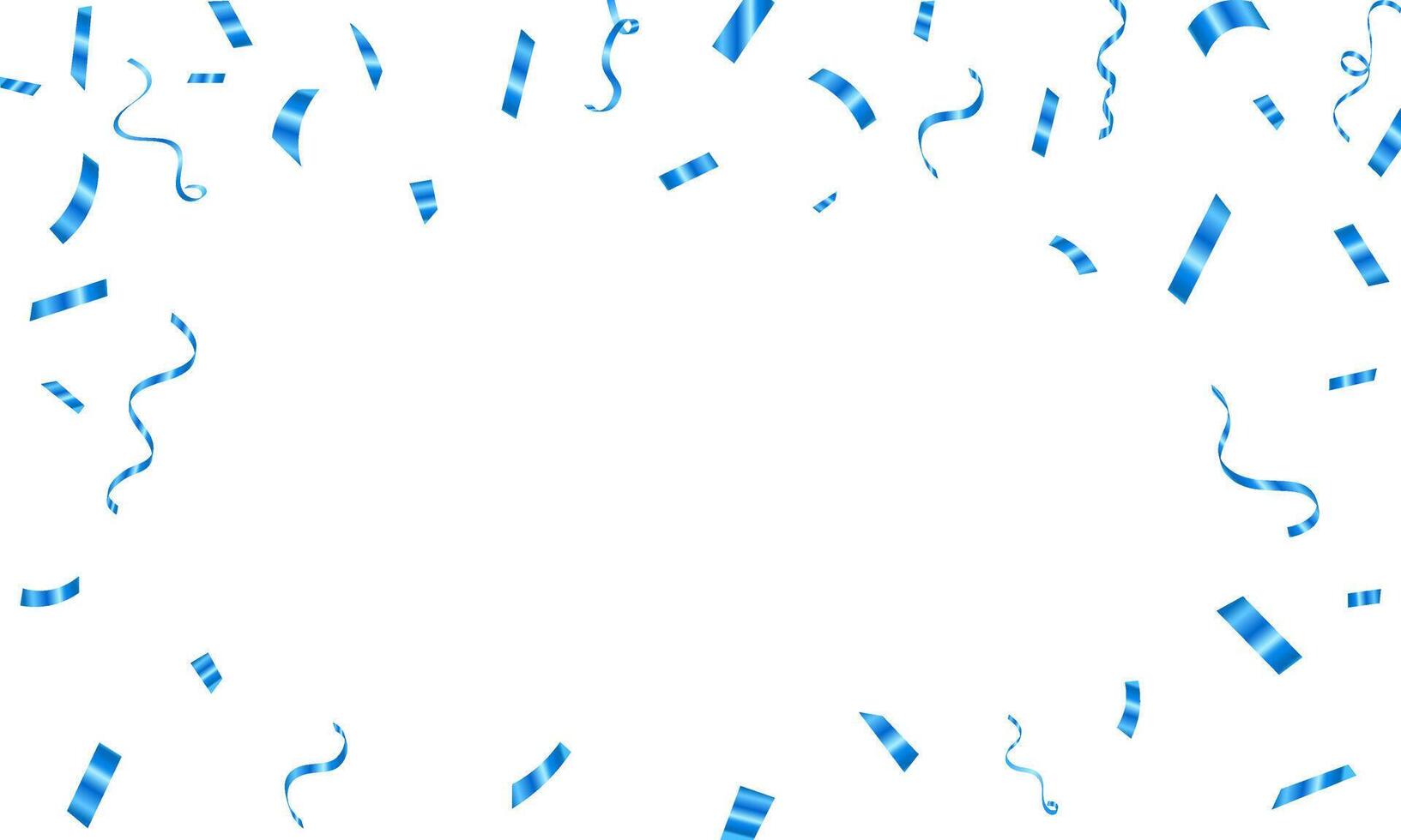 Blue confetti abstract pattern border frame, Bright festive tinsel of blue color. Valentines Day, Birthday, Holiday, New Year, Carnival festivity, confetti, vector