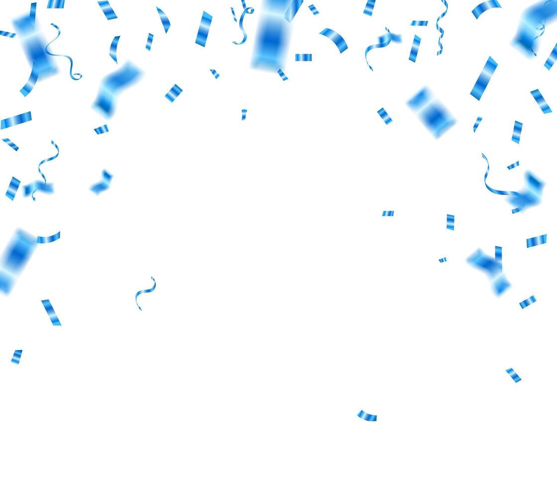 Luxury confetti flying for celebration party banner. Falling shiny blue confetti isolated on background. confetti illustration. vector